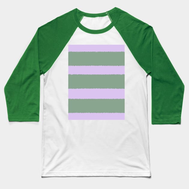 Wide Purple and Green Stripes Baseball T-Shirt by OneThreeSix